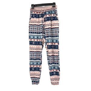 Women’s Eye Candy size medium fleece jogger pants Nordic print 1837 snowflake